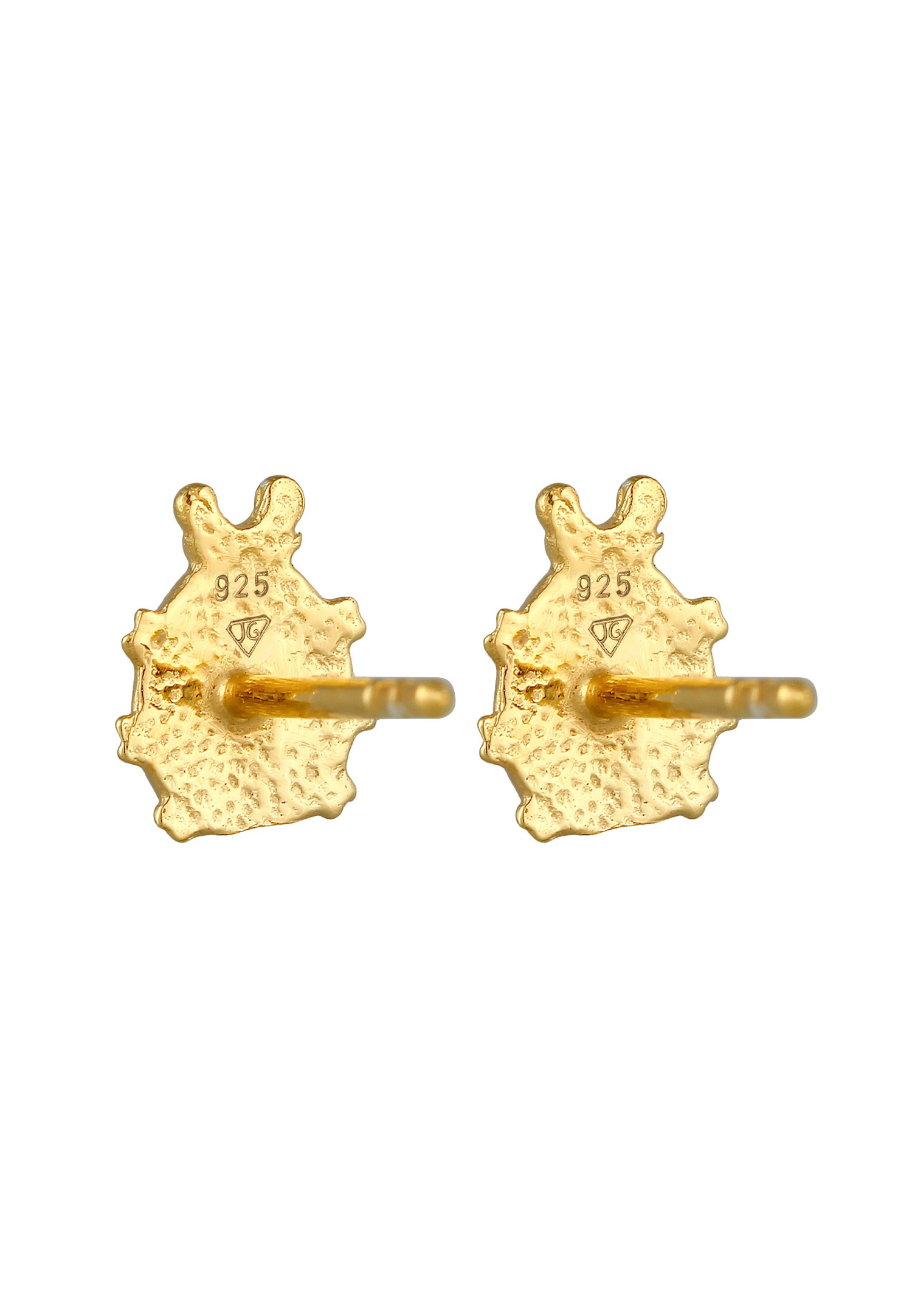 Orecchini a perno portafortuna a forma di coccinella per bambini Elli, in argento sterling 925 e smalto.