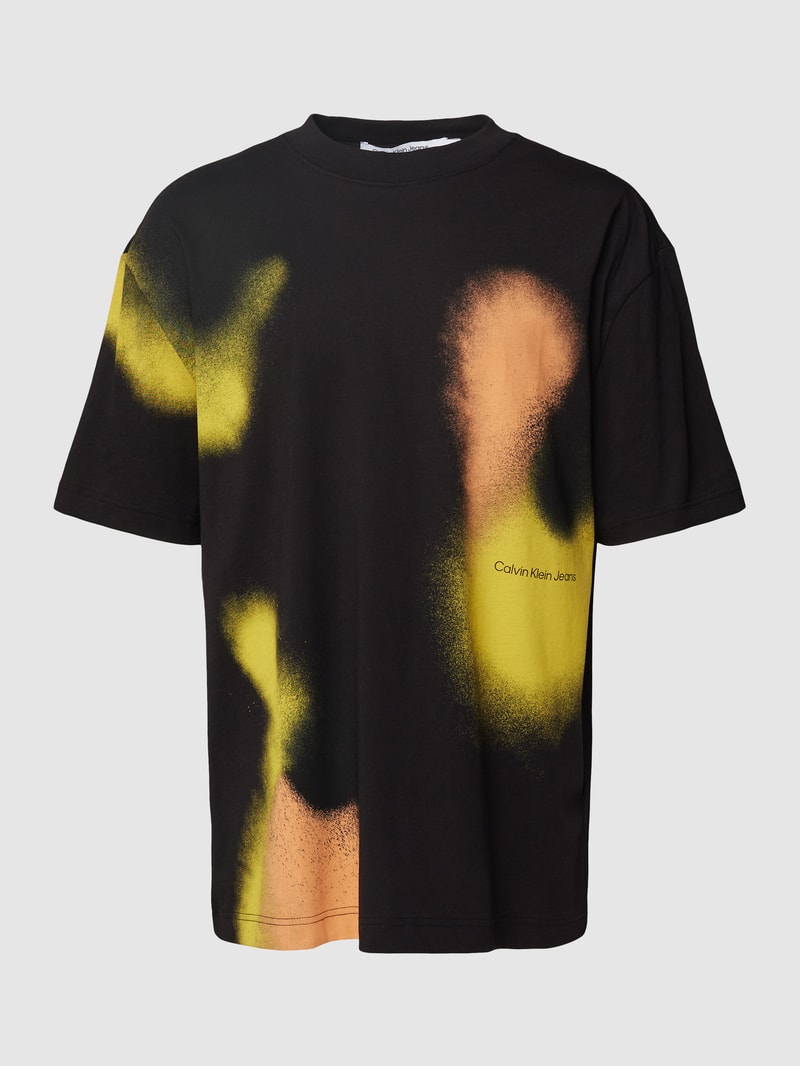 T-Shirt mit Allover-Print in black