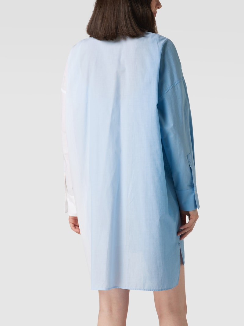 Oversized Hemdbluse mit Streifenmuster in bleu