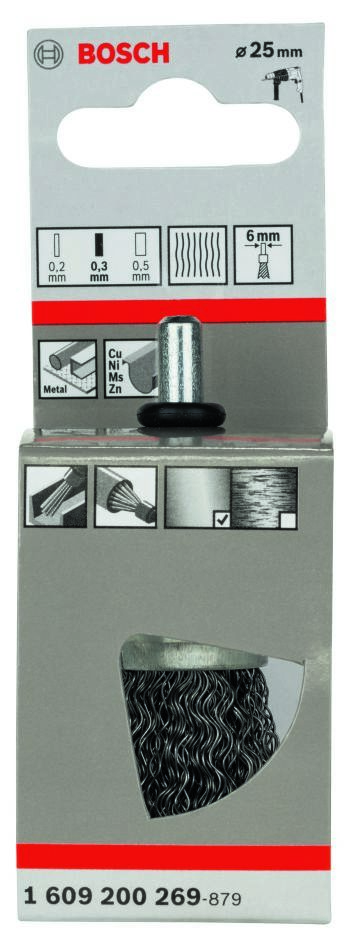Bosch Blue Zubehör 1609200269 Bürstenkopf 25 mm gewellt 6 mm Schaft