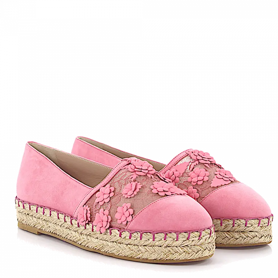 Elie Saab - Espadrilles Blumenmuster rosa - pink