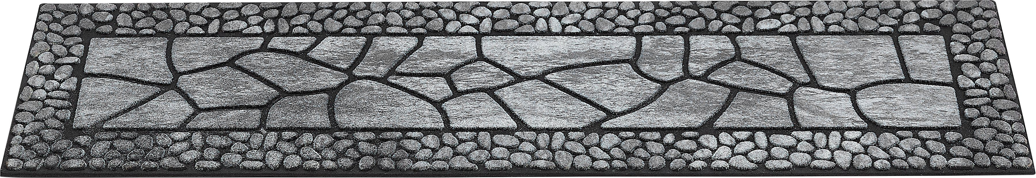 Stufenmatte Treppenmatte, Andiamo, rechteckig, Höhe: 10 mm, 24 x 90 cm, 2er Set, Outdoor, aus Gummi, Mosaik Muster