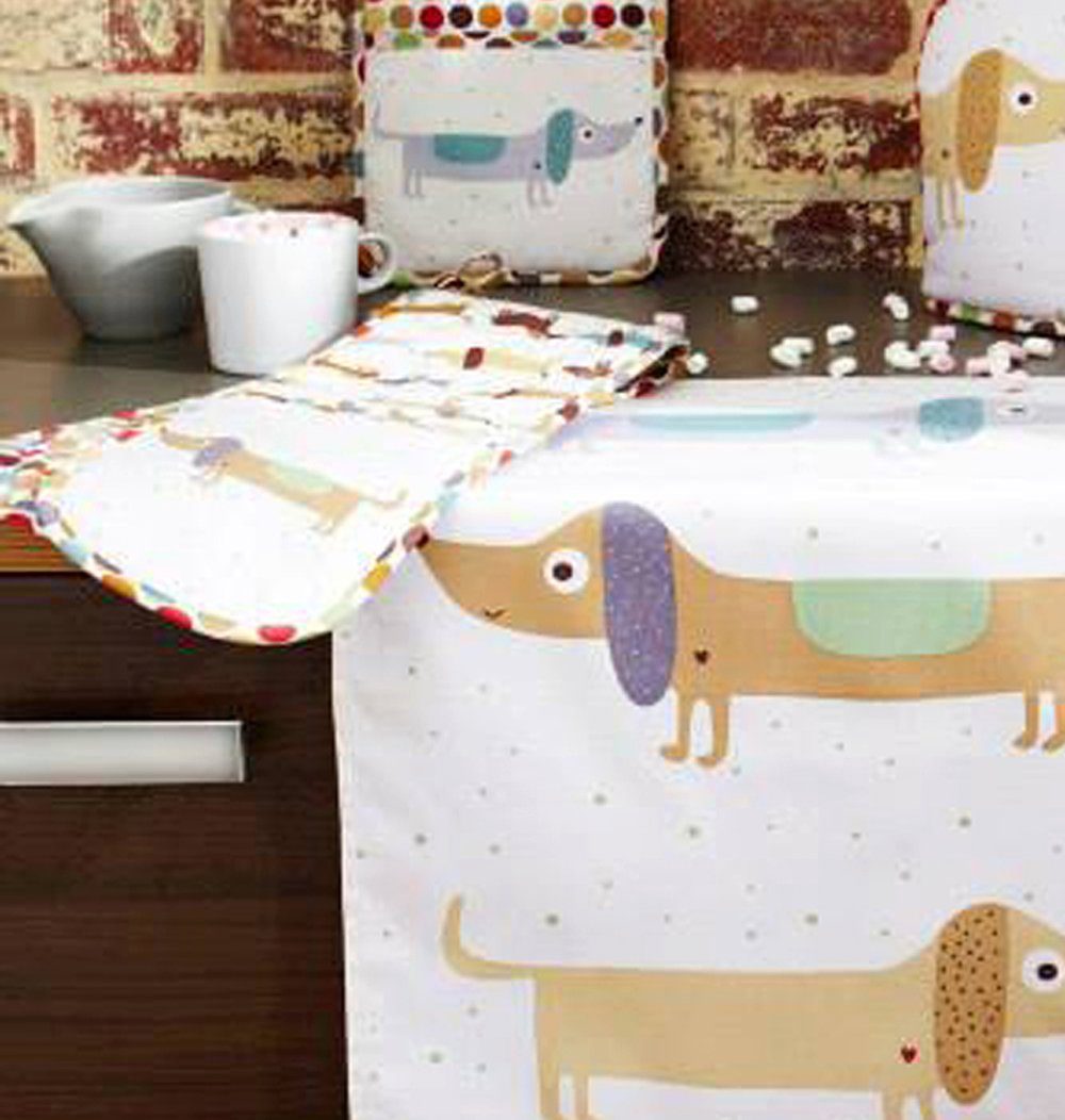 Ulster Weavers Topfhandschuhe Hot Dog, (Set, 1-tlg., bestehend aus 1x doppelten Ofenhandschuh), doppelter Ofenhandschuh, wattiert, Größe: ca. 18 x 88 cm