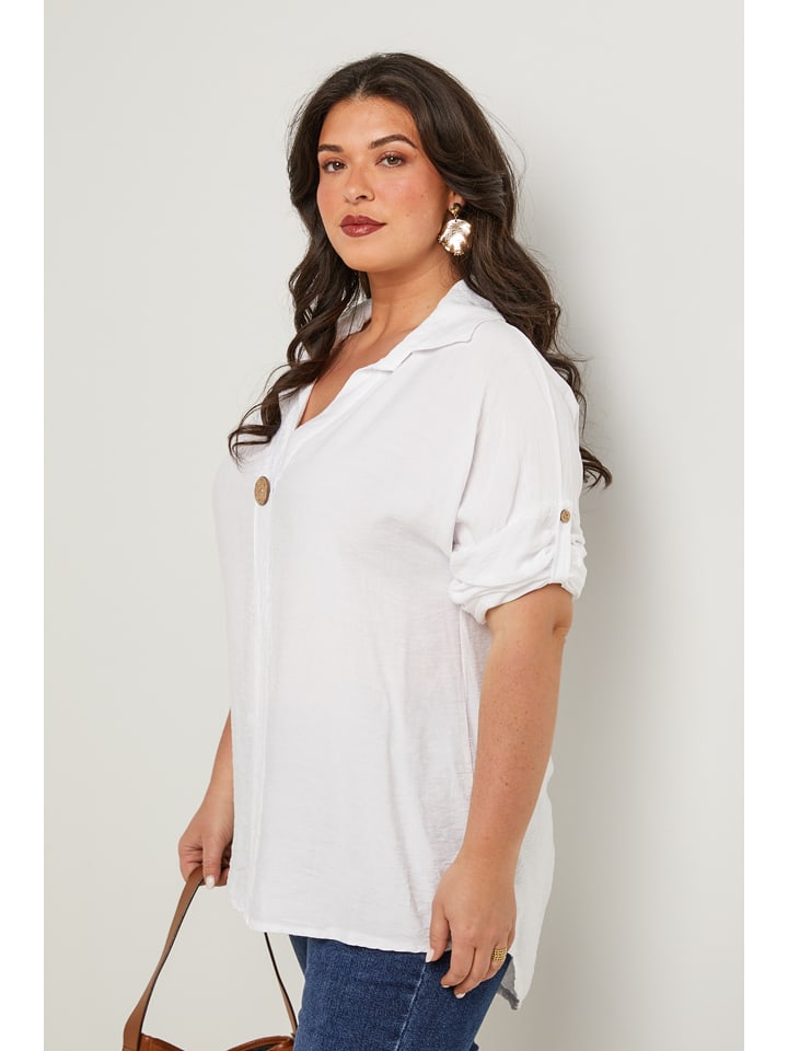 Curvy Lady Bluse in Weiß günstig kaufen