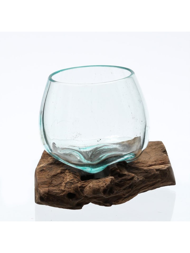 MARELIDA Glasschale Dekoschale Wurzelholz Unikat D: 14cm in natur günstig kaufen onesize