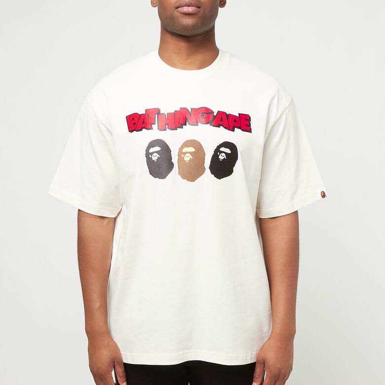 A Bathing Ape Triple Ape Head Tee ivory