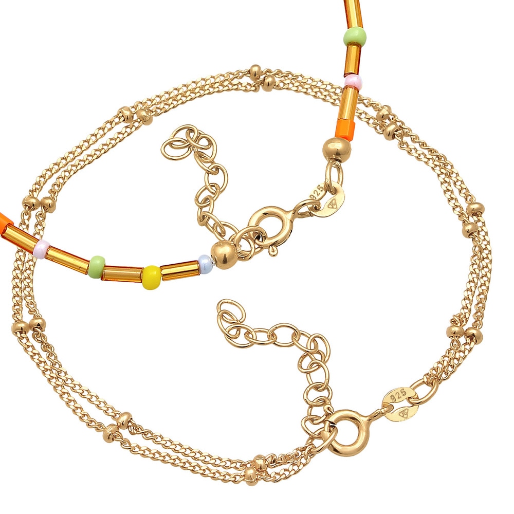Elli Elli Bracelet Perles de couche dames multicolores Set de 2 en argent sterling 925 Bracelet