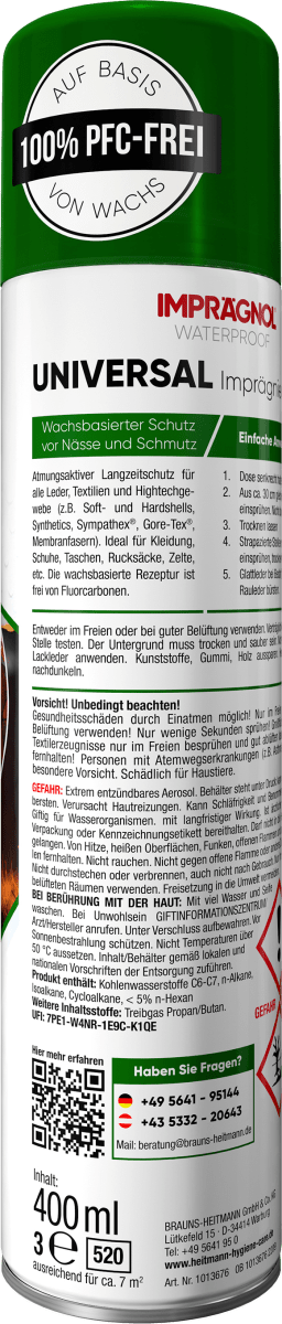 Imprägnier-Spray Universal, 100% PFC-frei, 400 ml