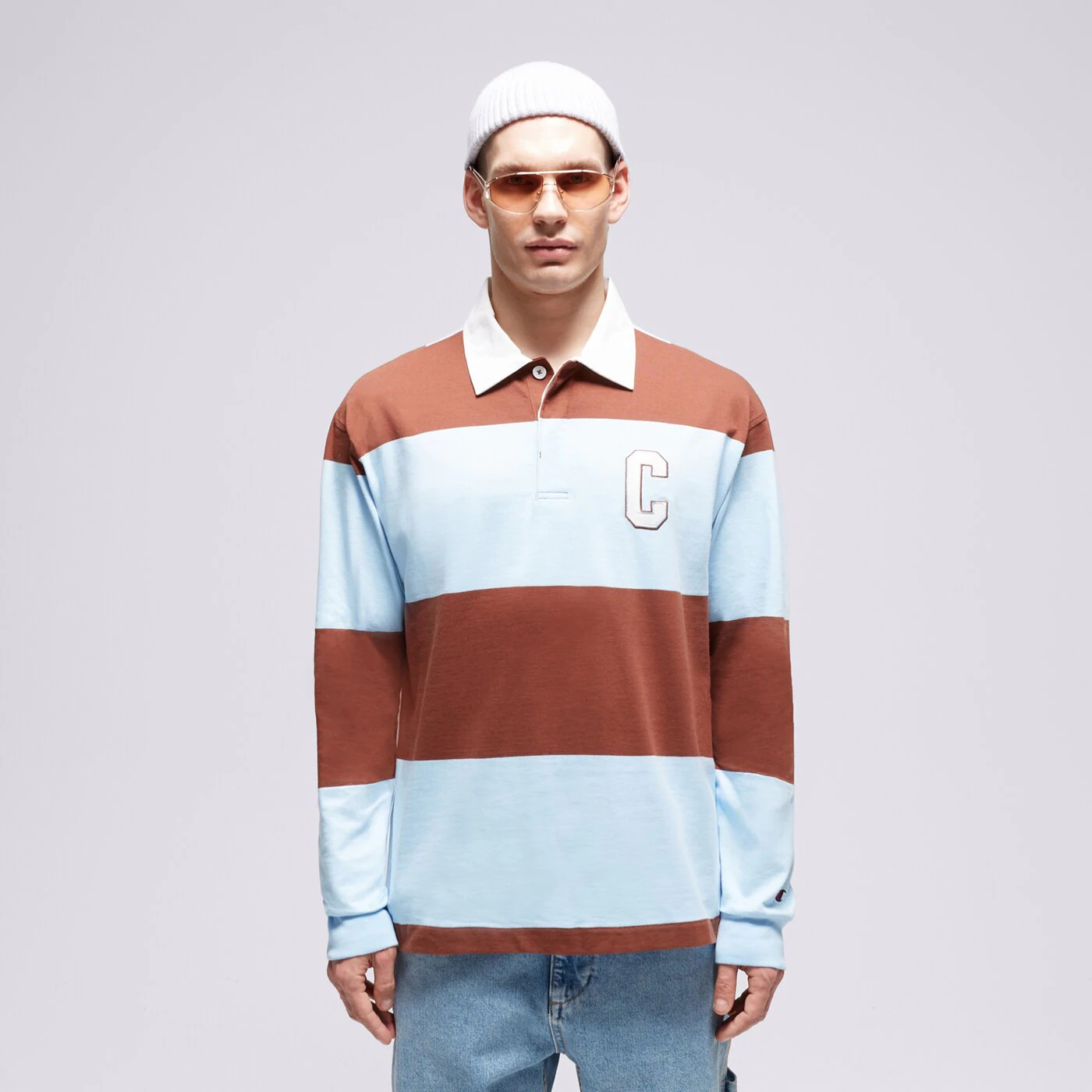 CHAMPION T-SHIRT STRIPED POLO Braun