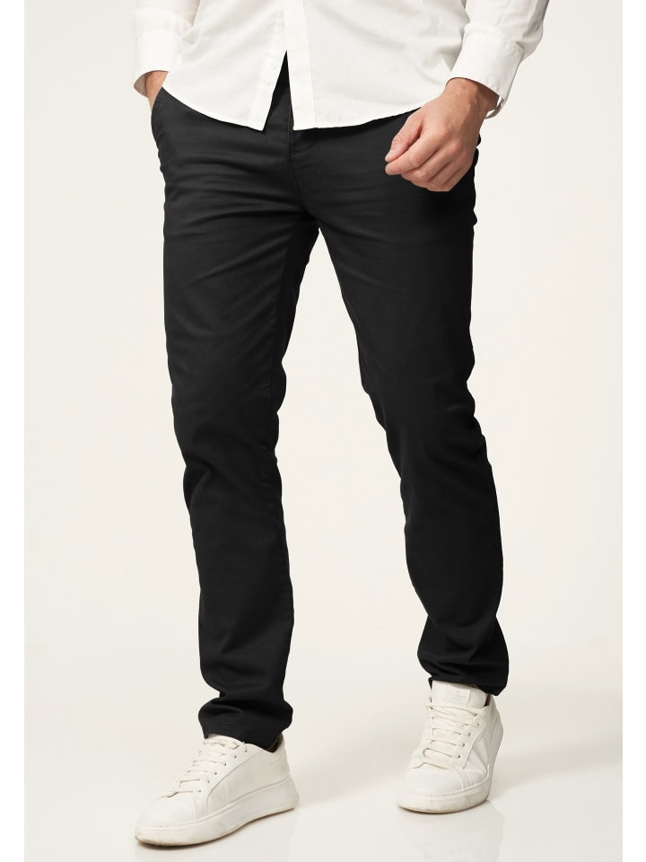 DAILY COTTON Chinohose - DCPROVO Chino Hose Elastische Jeans Stoffhose Slim-Fit in Schwarz günstig kaufen