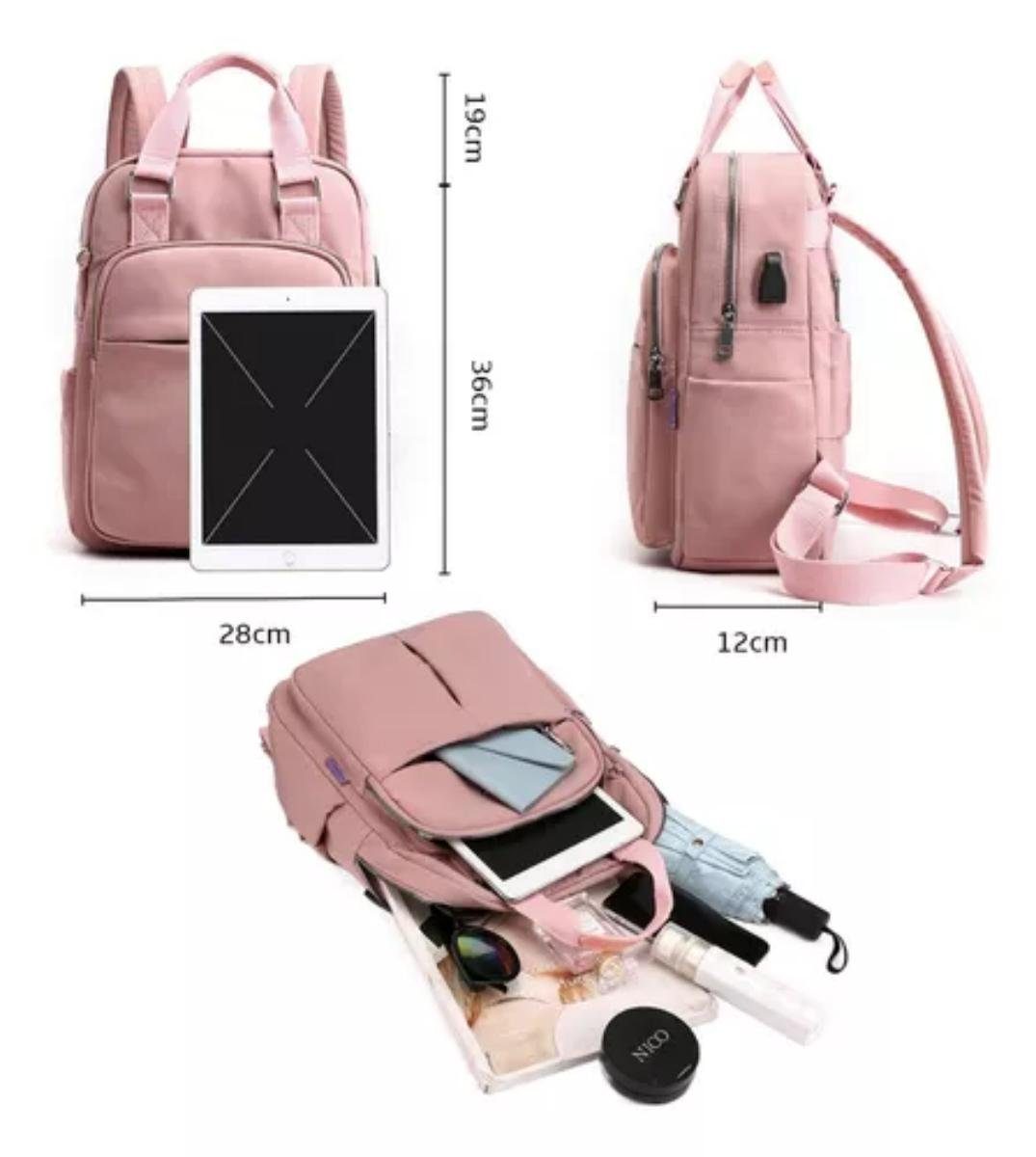Coonoor Cityrucksack Nylon Wasserdicht Rucksäcke, Arbeitsrucksack externen USB-Anschluss