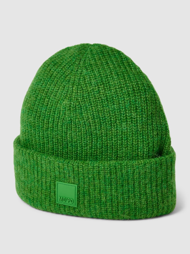 Beanie mit Label-Detail in grasgrün