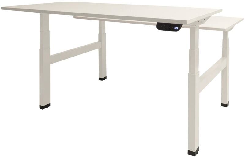 Schaffenburg Höhenverstellbar Sitz-Stehschreibtisch Rechteckig Holz Weiß T-Fuß 1.400 x 800 x 645 mm
