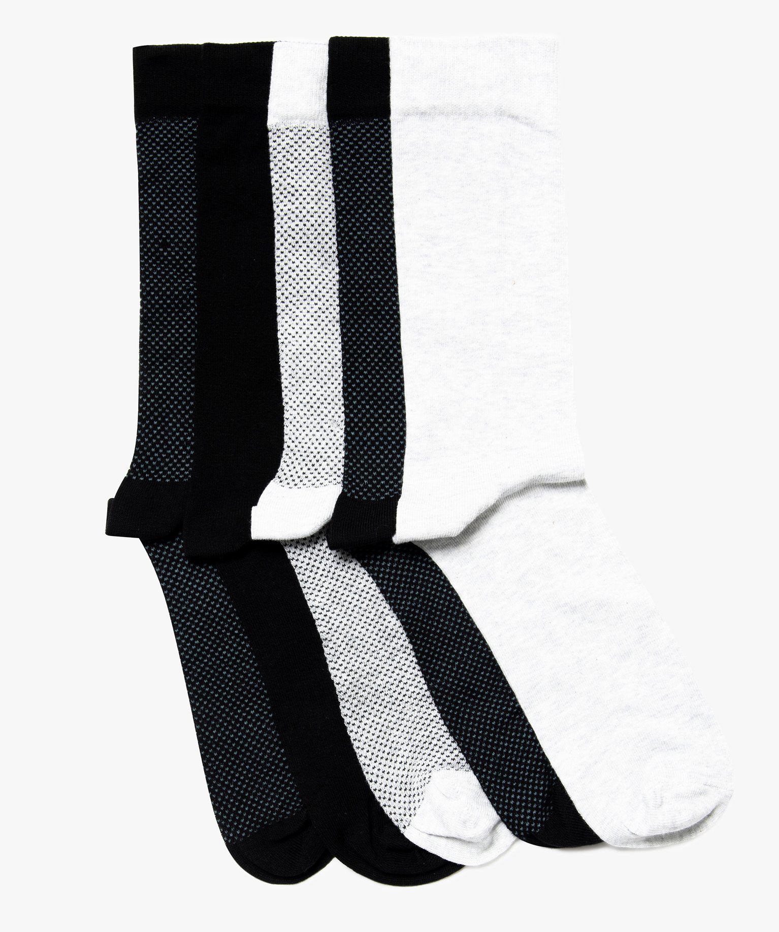 Chaussettes homme tige haute assorties (lot de 5) noir | GEMO