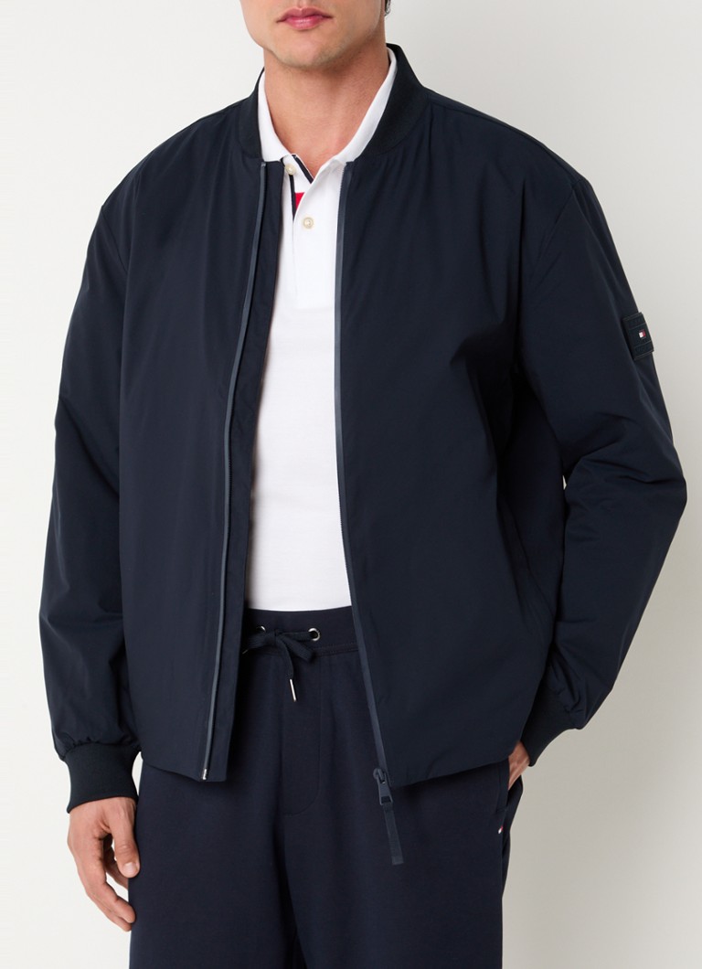 Tommy Hilfiger prošivena bomber jakna s logotipom i vodoodbojnim premazom