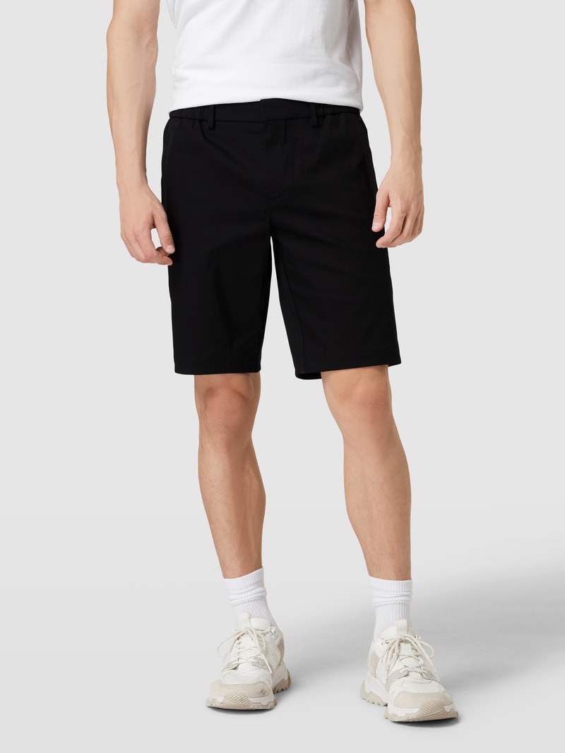 Shorts mit Label-Applikation Modell 'Llem' in schwarz