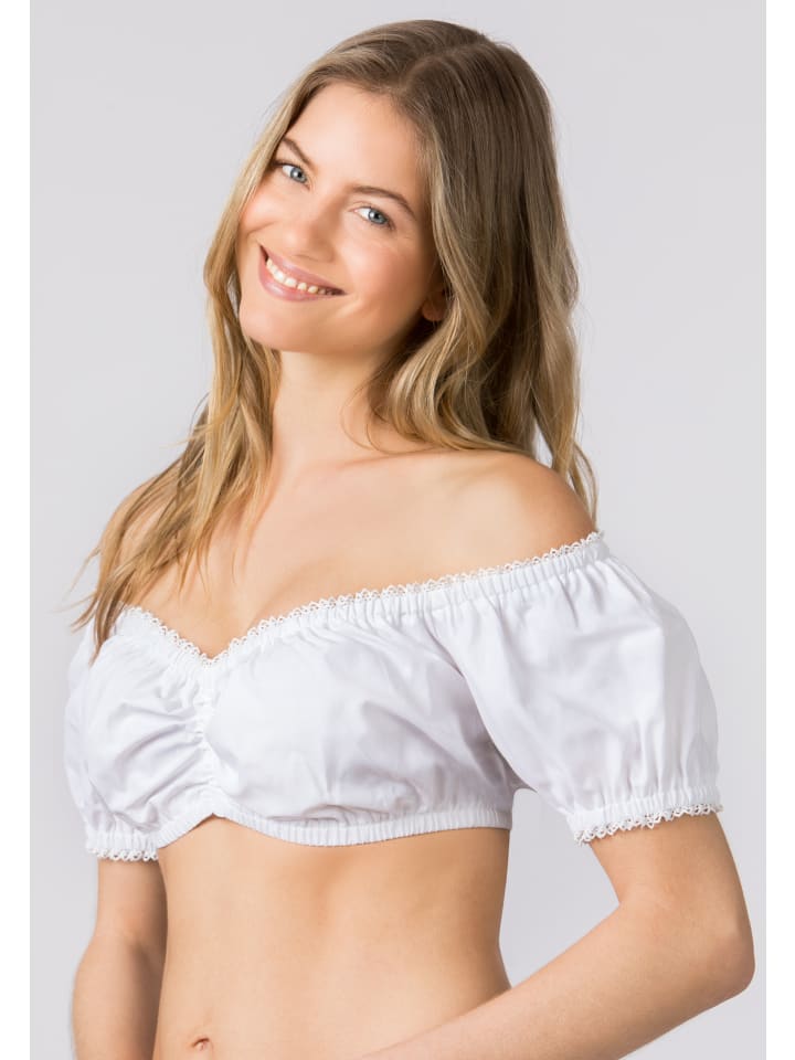 Stockerpoint Stockerpoint Dirndlbluse Georgette in weiss günstig kaufen