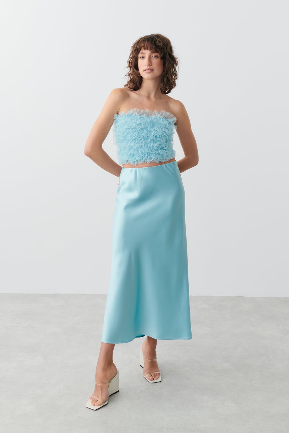 Satin maxi skirt