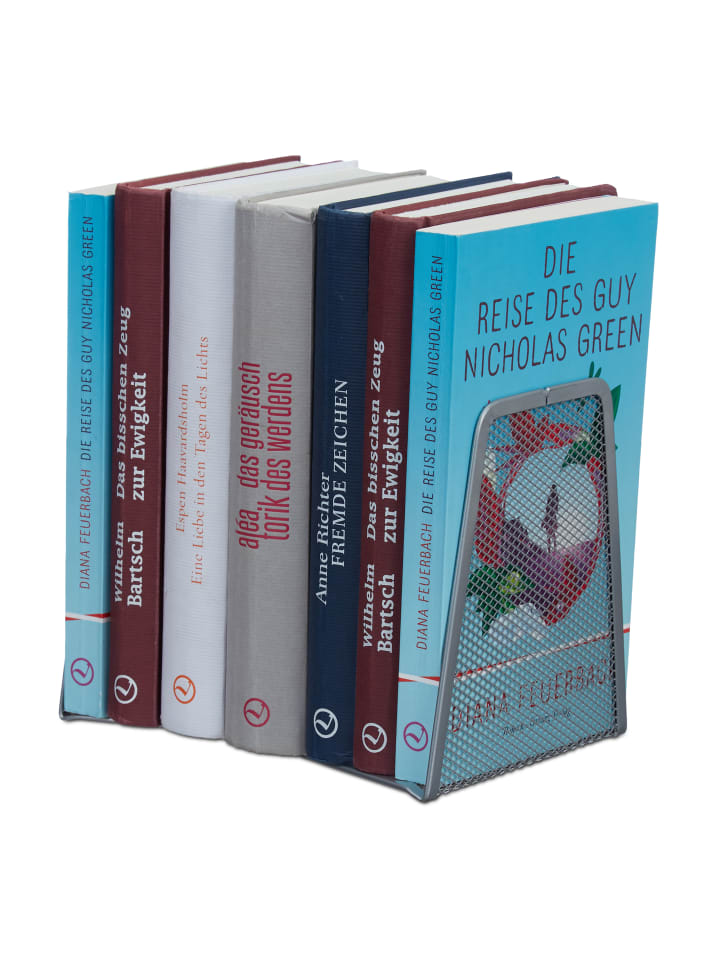 relaxdays 2x Buchstütze in Silber - (B)12,5x (H)14,5 x (T)9 cm günstig kaufen onesize