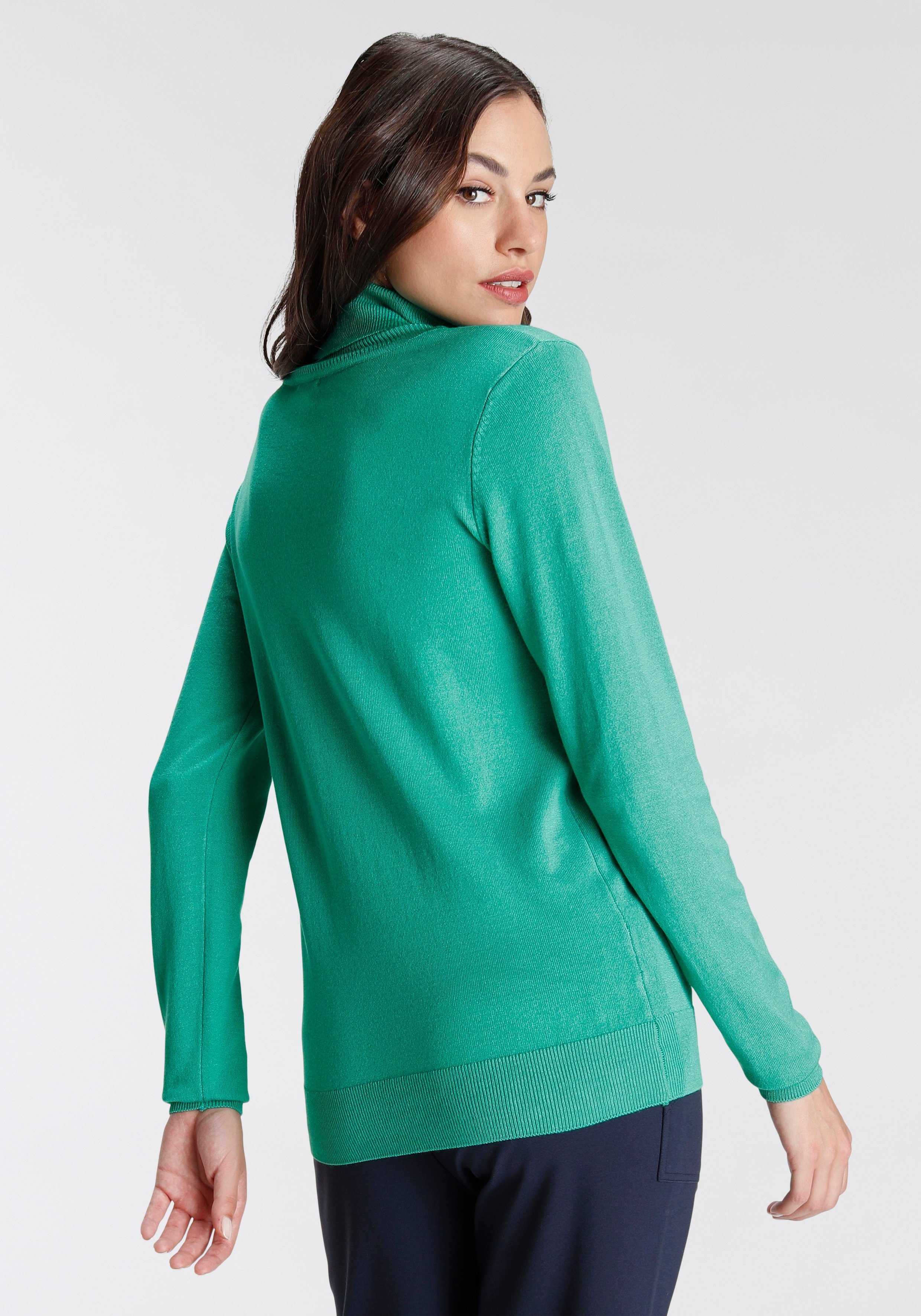 Bruno Banani Rollkragenpullover mit Metalllogo-NEUE FARBEN