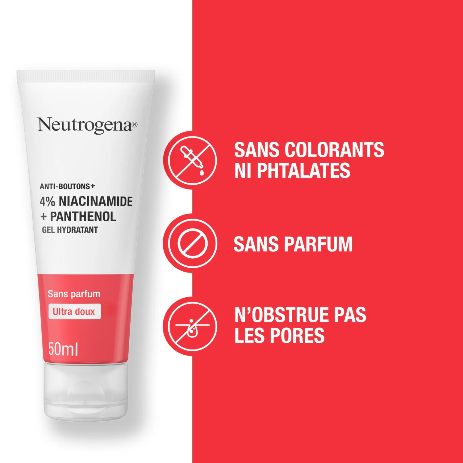 Gel hidratante antiimperfecciones Neutrogena con niacinamida y pantenol