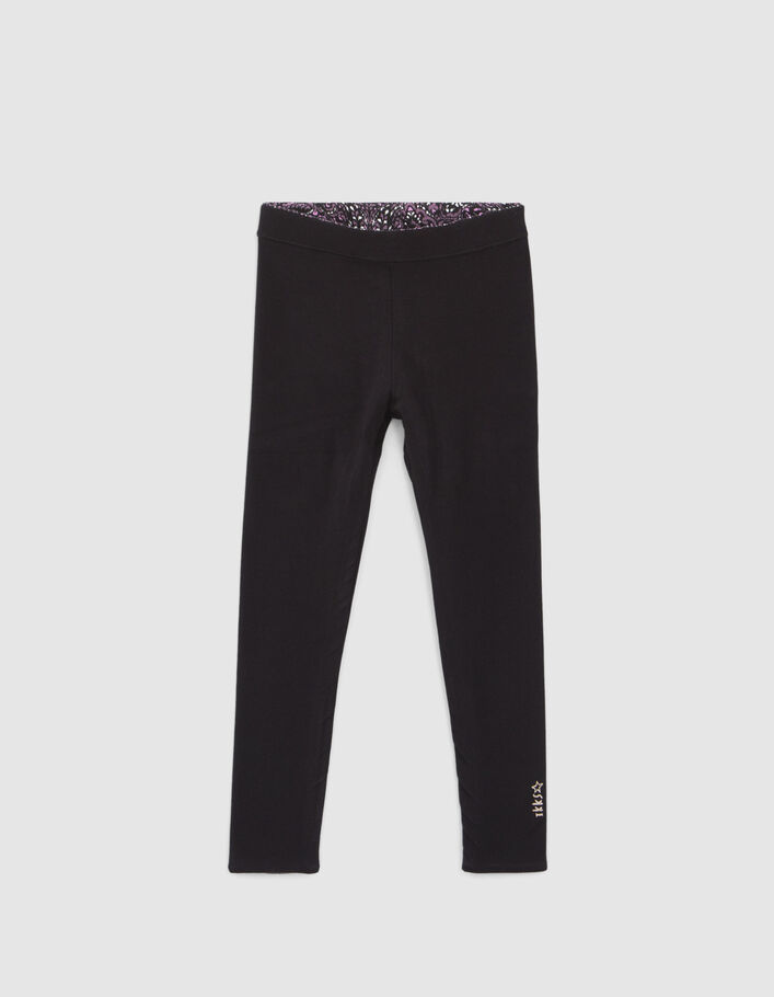Leggings réversible imprimé cachemire et noir fille