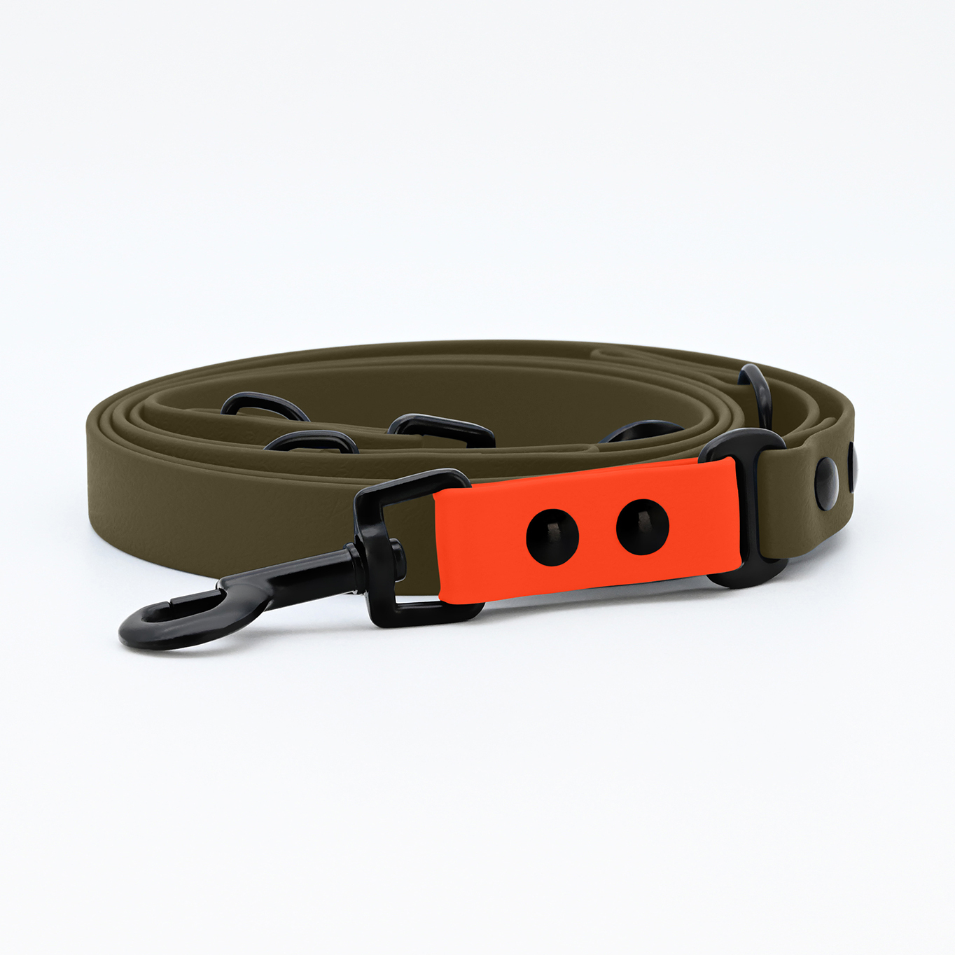 THE DOG IDEA Hundeleinen THE DOG IDEA Biothane Hundeleine Khaki neon orange