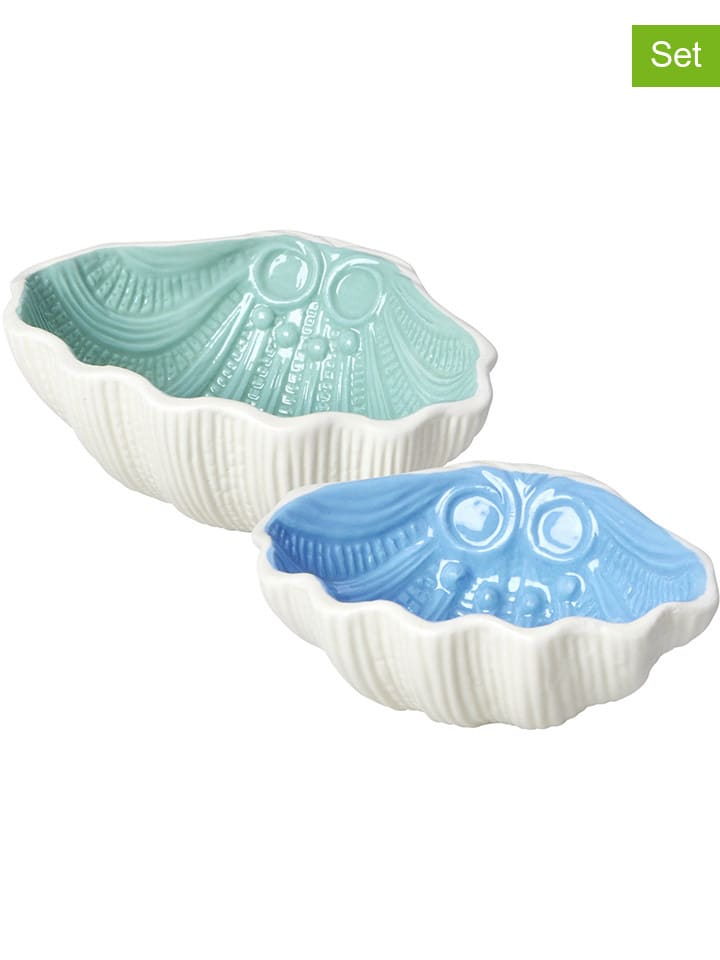 Rice 2er-Set: Dekoschalen in Blau/ Mint günstig kaufen onesize