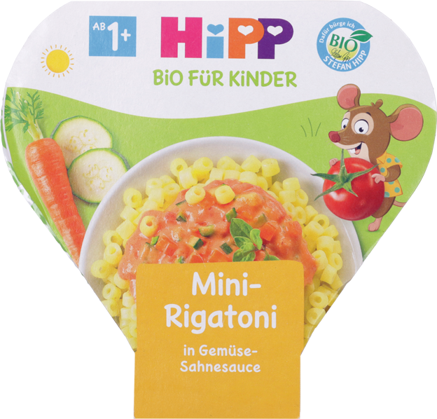 HiPP Bio Mini-Rigatoni in Gemüse-Sahnesauce
