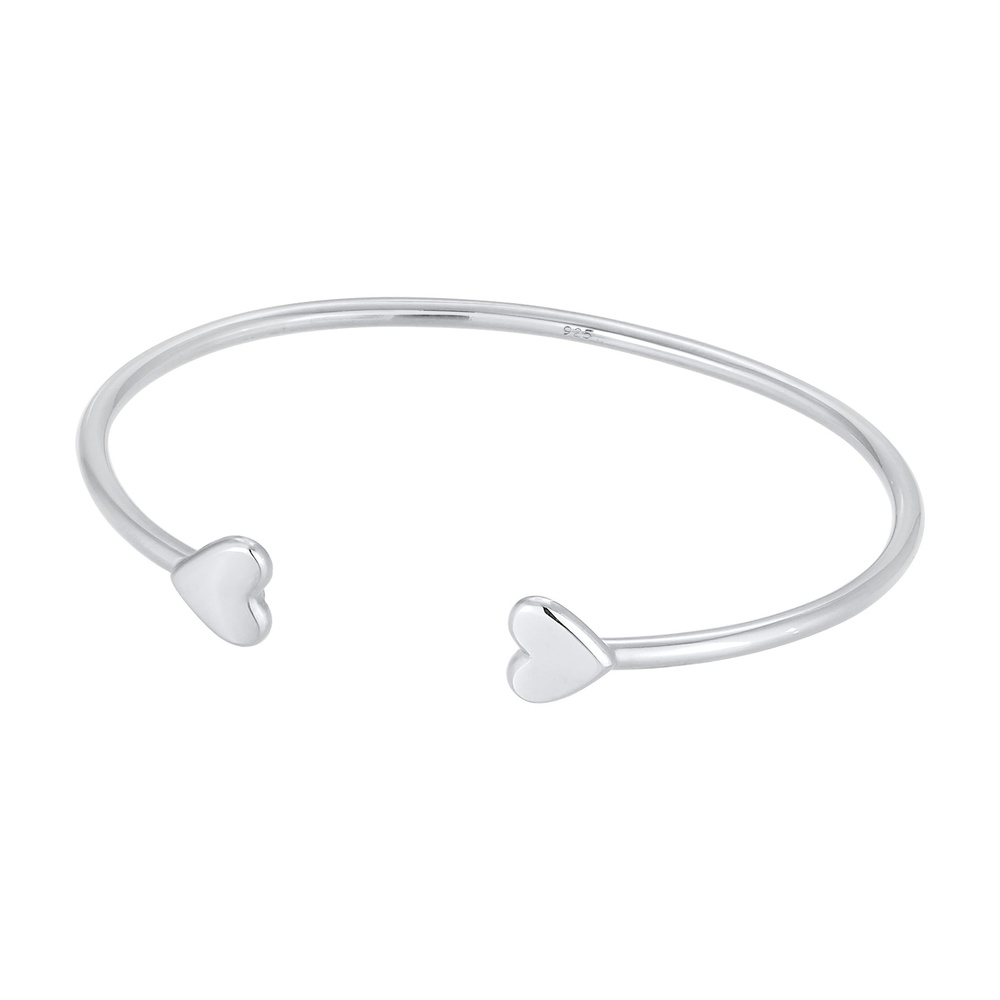 Elli PREMIUM Elli PREMIUM Bracelet Bangle Ouvert Coeur Symbole Basic Minimal Bracelet Femme -  Bracelet