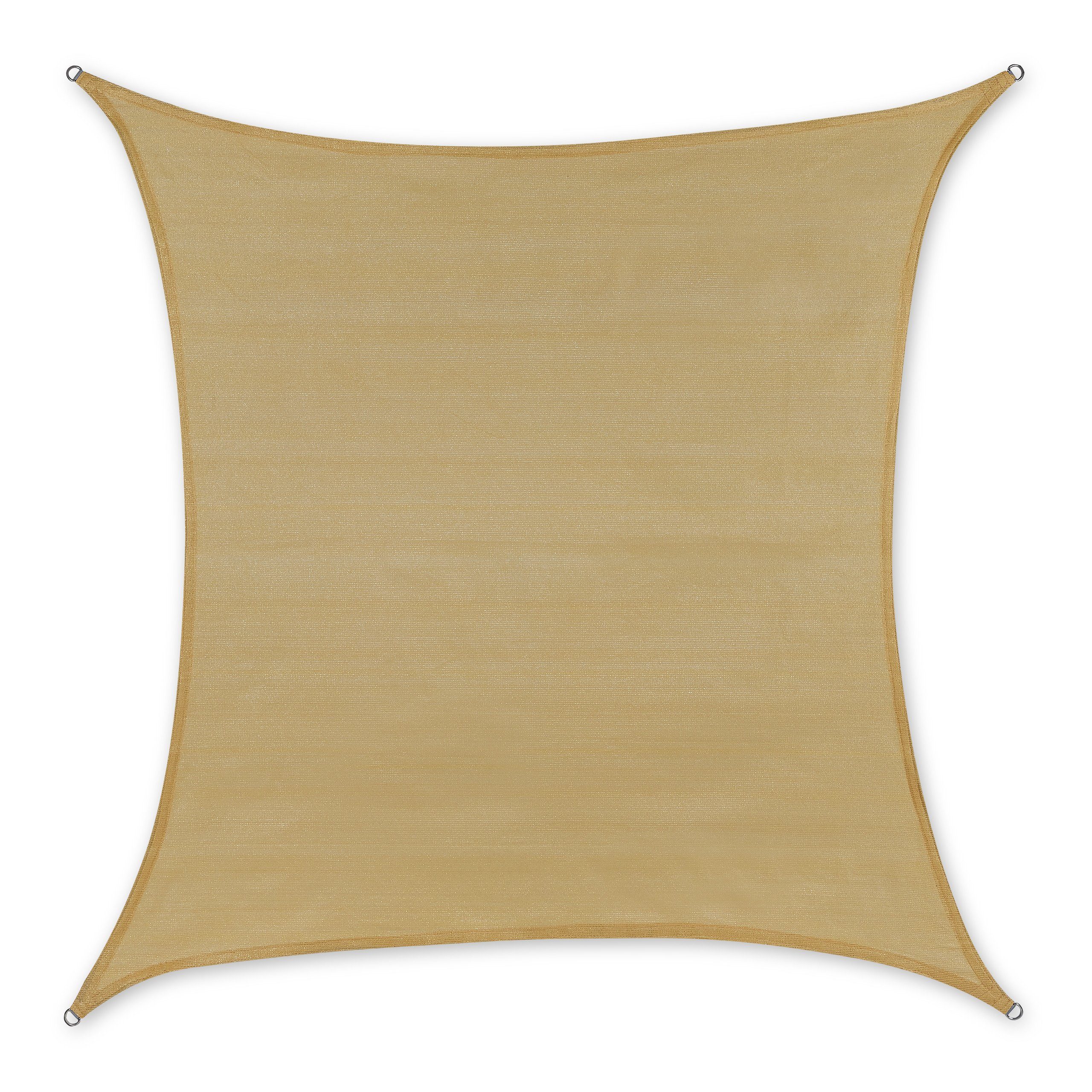 relaxdays Sonnensegel Quadratisches HDPE Sonnensegel sand, 2 x 2 m
