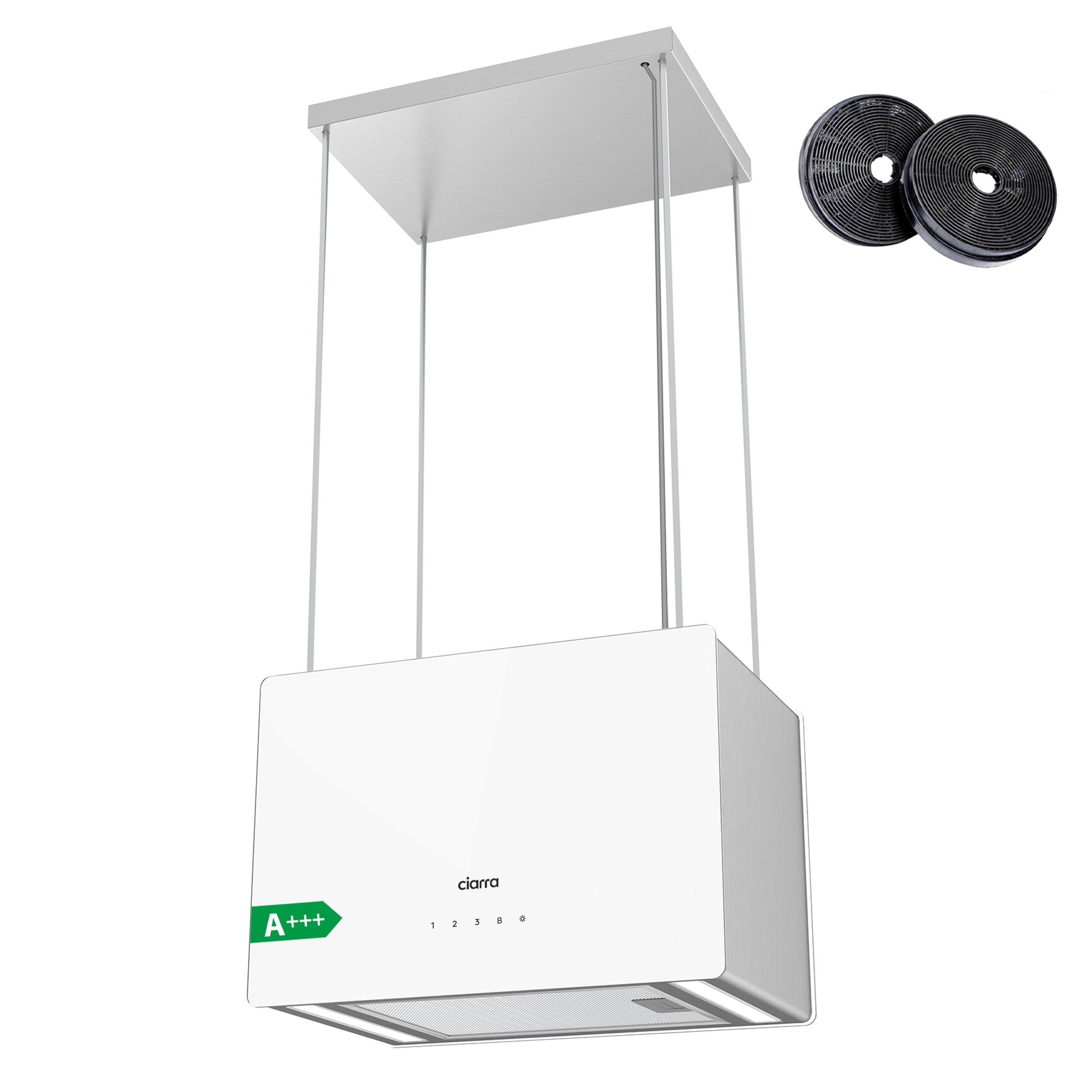 CIARRA Inselhaube CBCS4850, 700m³/h A+++ Freihängend Dunstabzugshaube WiFi App Touch Bedienung