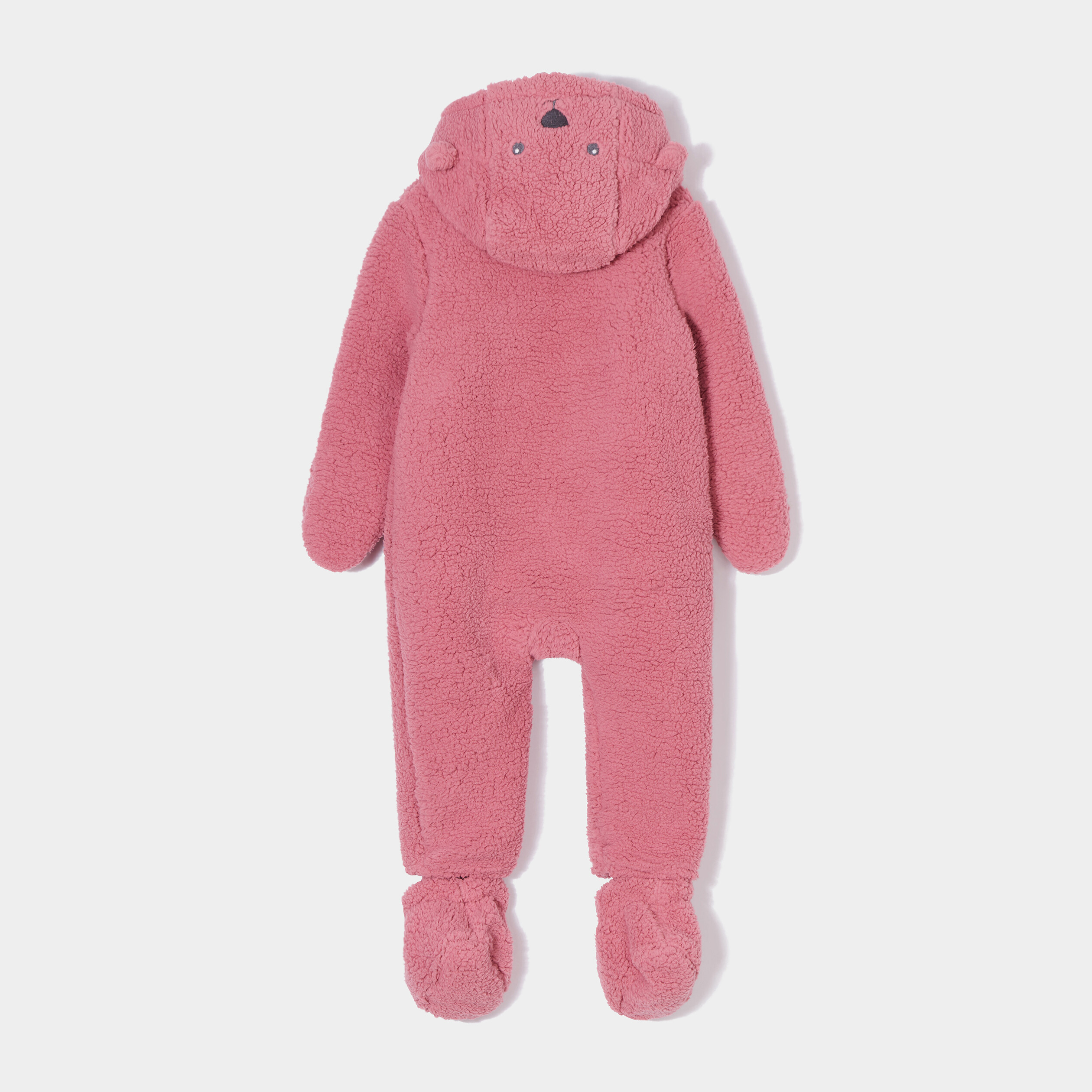 Combinaison pilote imitation mouton vieux rose bébé fille | La Halle