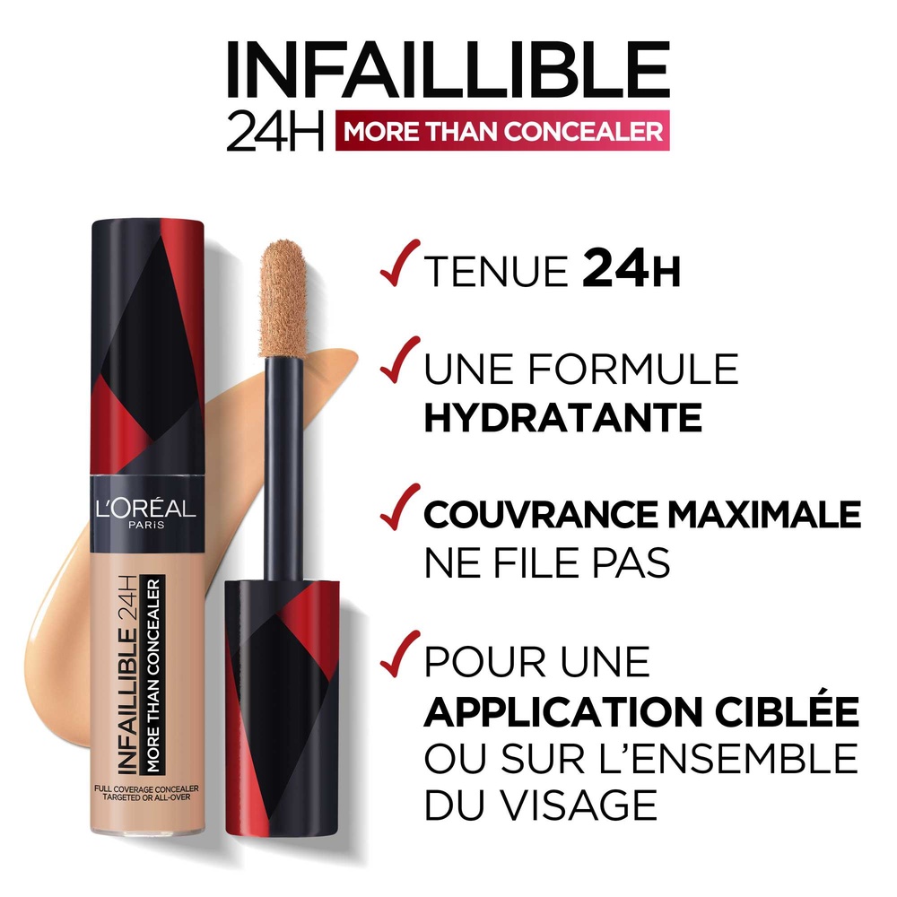 L'Oréal Paris Infaillible More Than Concealer Correcteur et Fond de teint 2 en 1