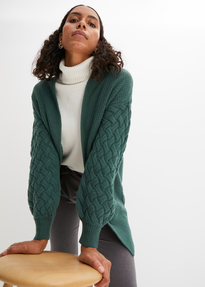 Cardigan mit Zopfmuster