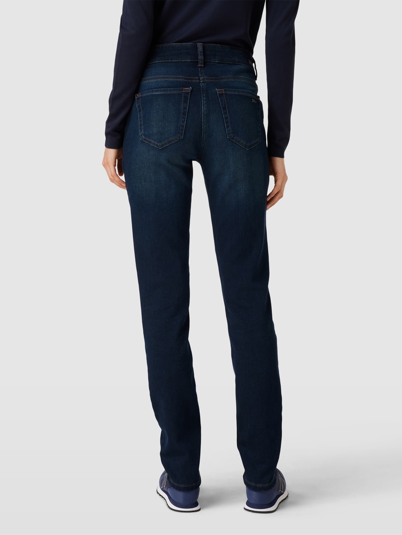 Slim Fit Thermojeans mit Reißverschlusstasche in marineblau