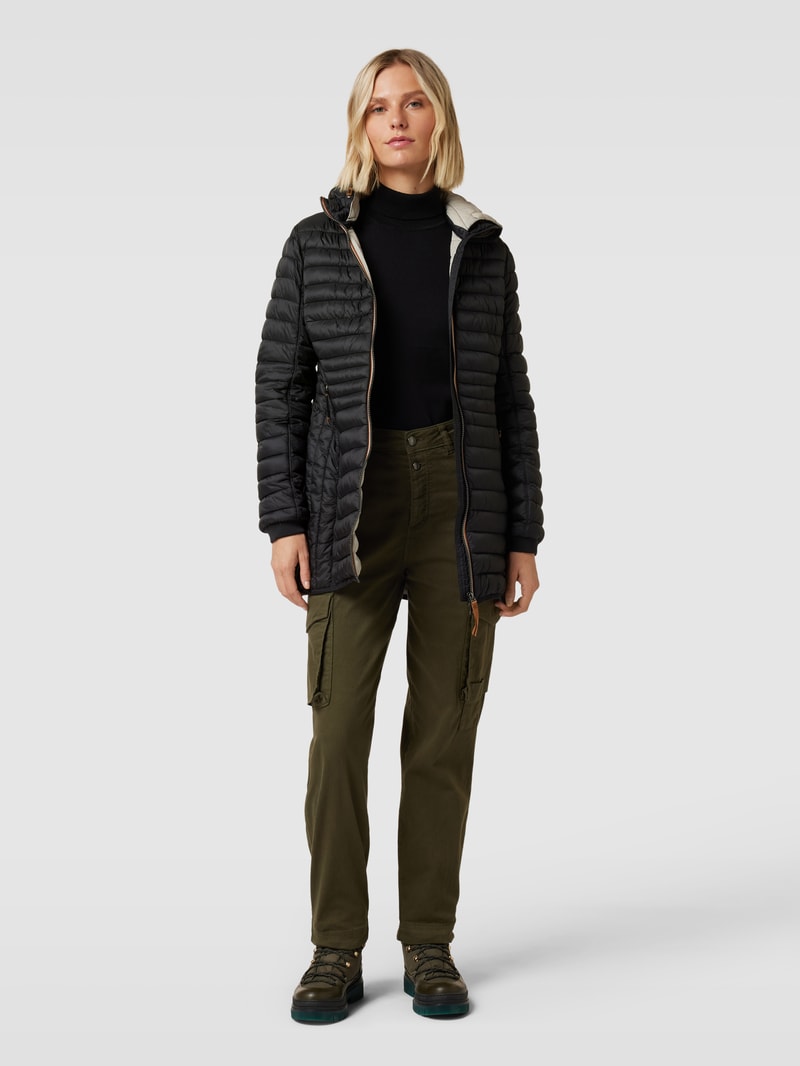 Steppmantel mit Label-Details in schwarz