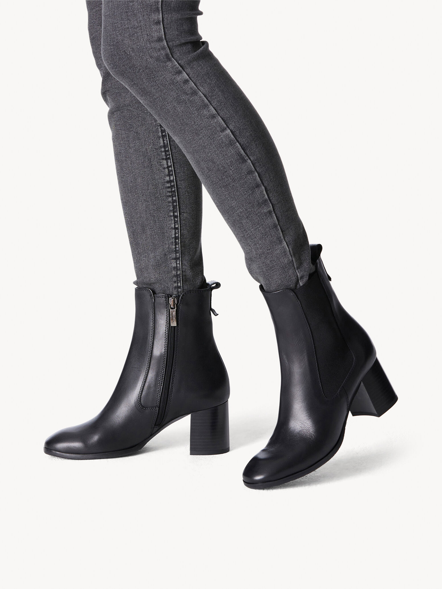 Bottine Chelsea en cuir - noir