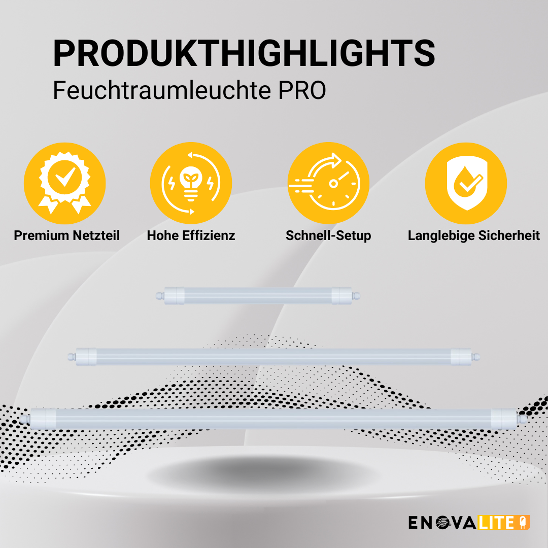 ENOVALITE LED Feuchtraumleuchte PRO, 150 cm