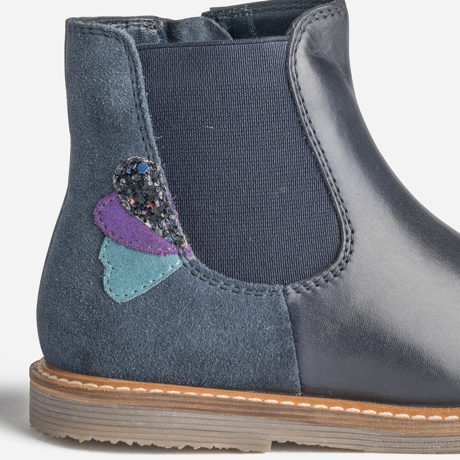 Chelsea boots éco-conçu BUGGY marine en cuir
