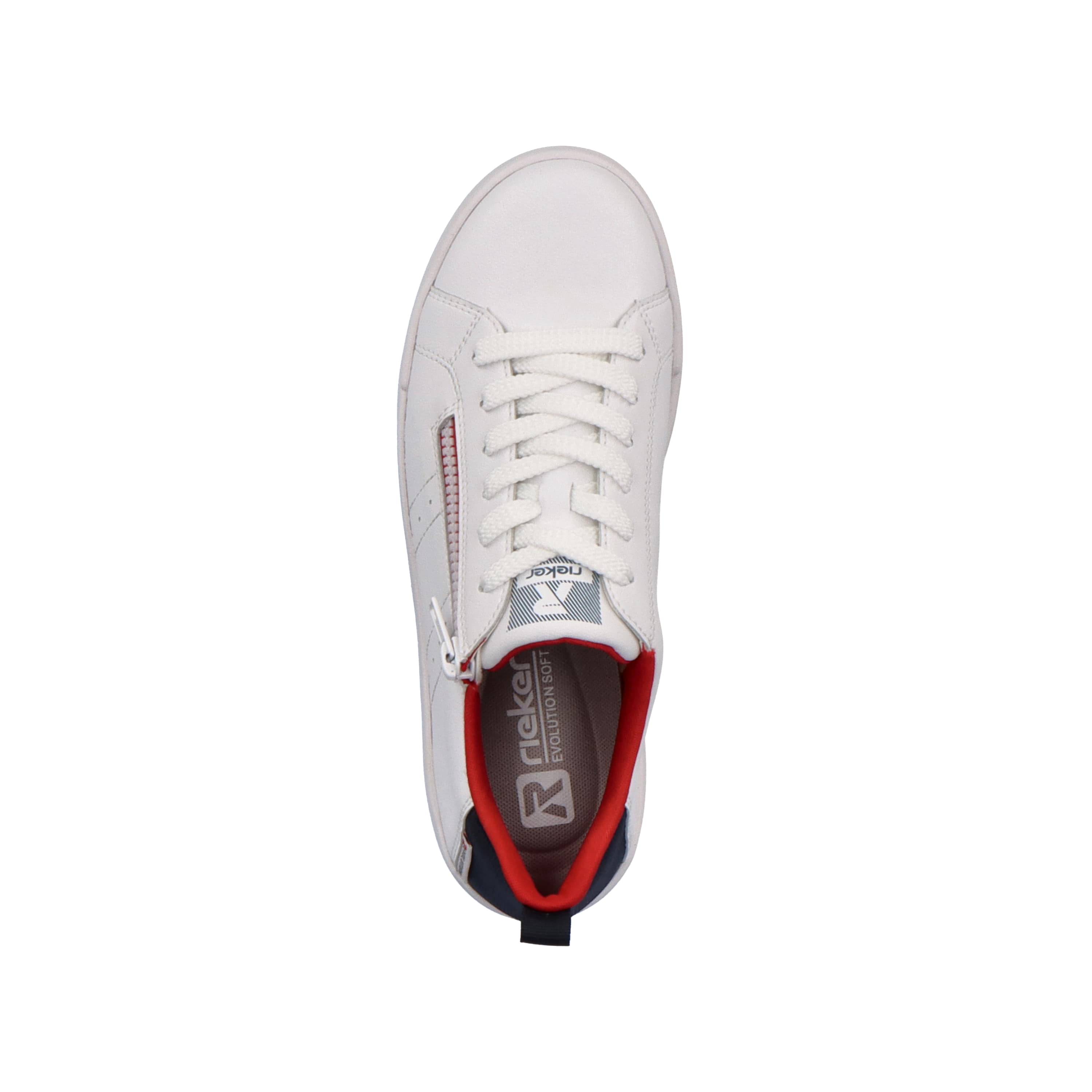 Rieker Damen Sneaker Low snow-white true-red