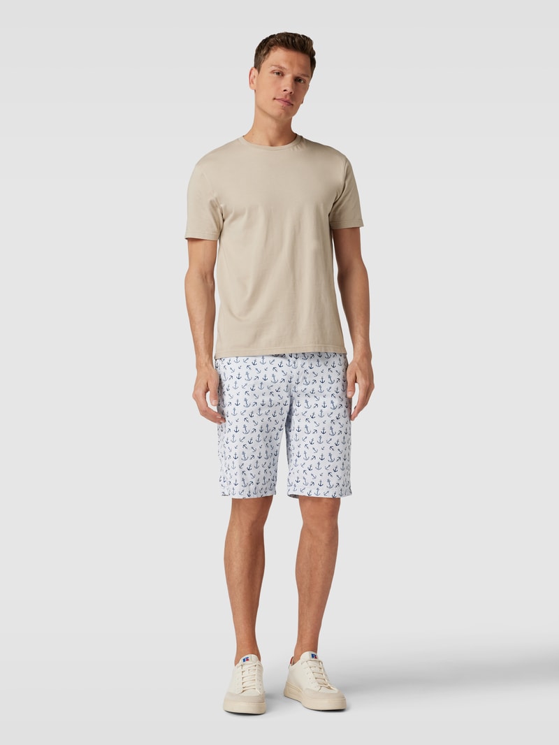 Bermudas mit Allover-Print in hellblau