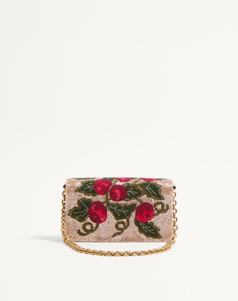 Clutch de ombro Valentino Garavani Vain com bordado de cerejas