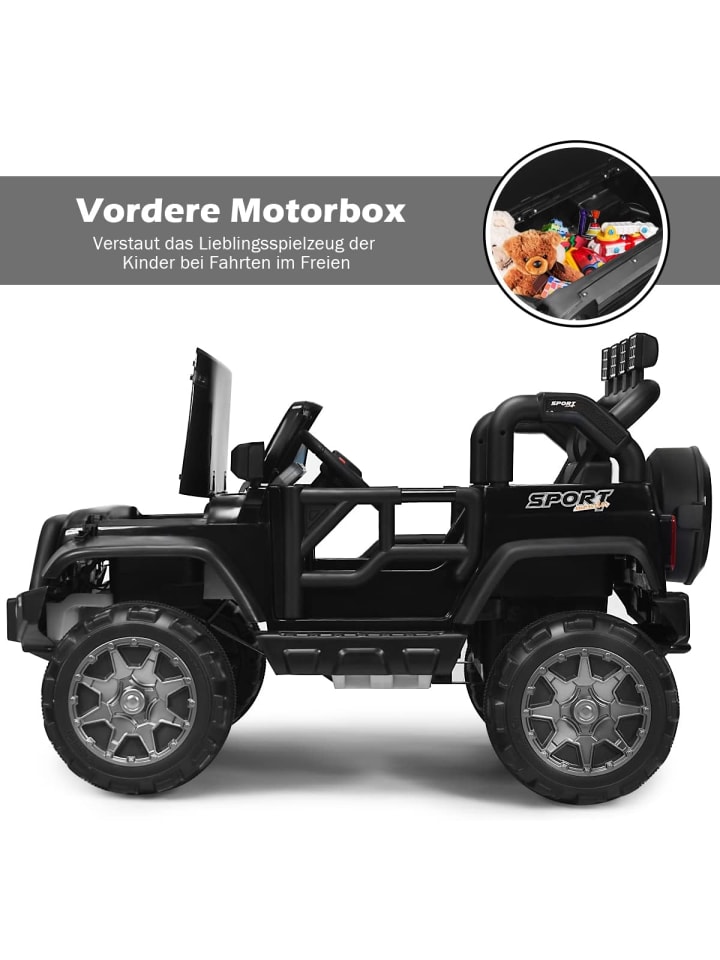 COSTWAY 12V Elektroauto 2 Sitzer in Schwarz günstig kaufen 120 x 80 cm