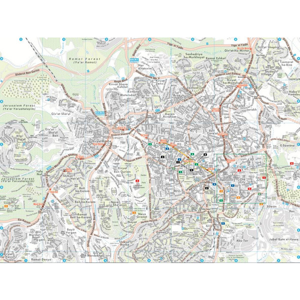 Jerusalem, Stadtplan 1:12.500, City Pocket + The Big Five - Stadtplan