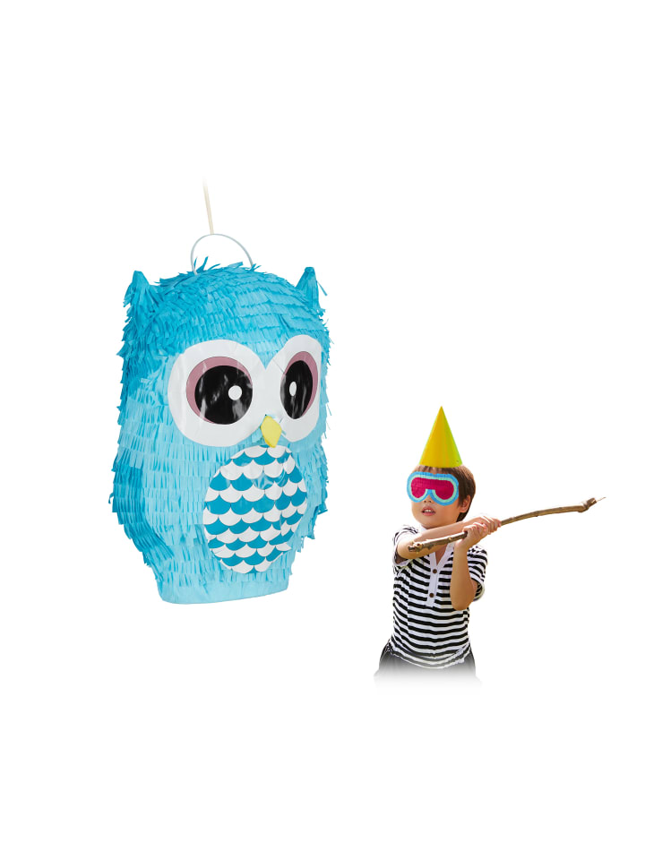 relaxdays Pinata Eule in Blau günstig kaufen onesize