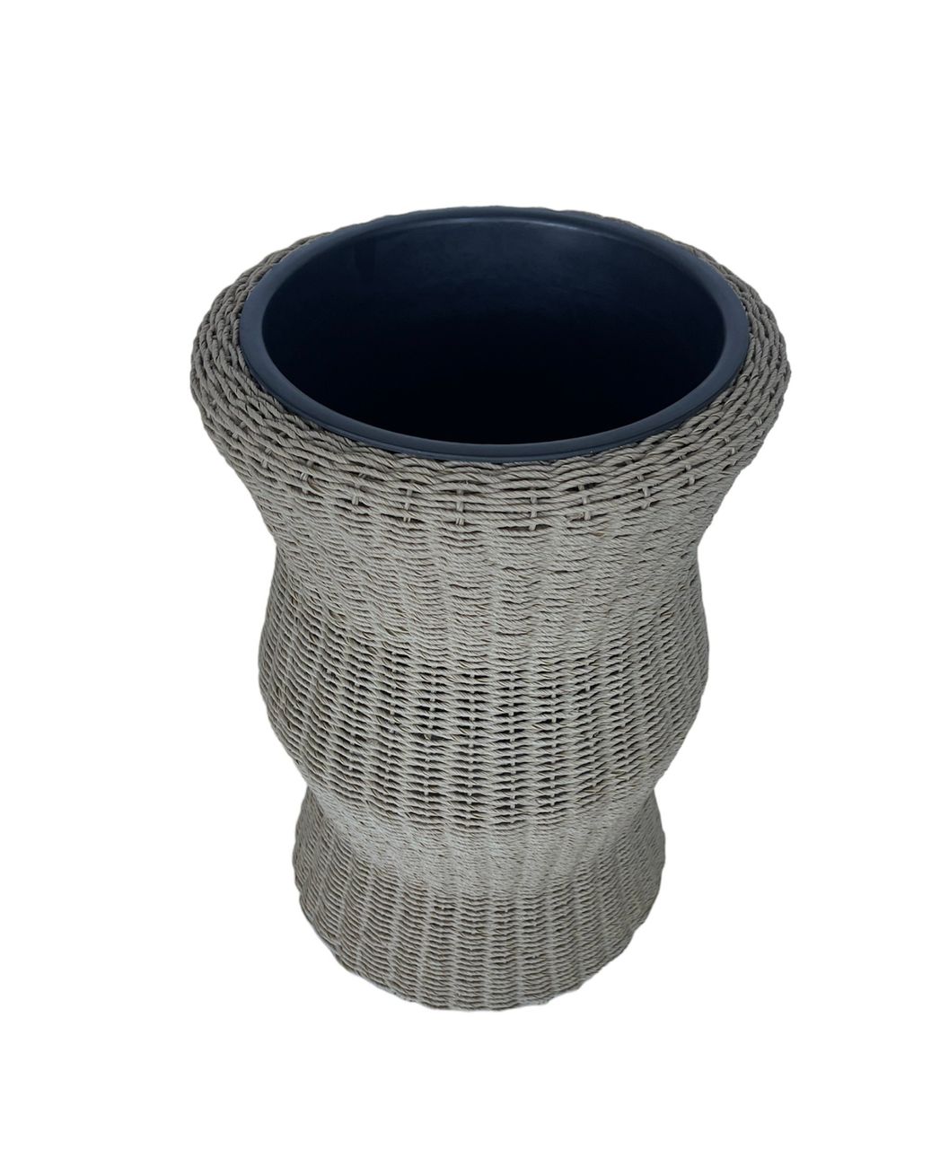 HC Garten & Freizeit Blumentopf Rattan-Optik mit Plastiktopf
