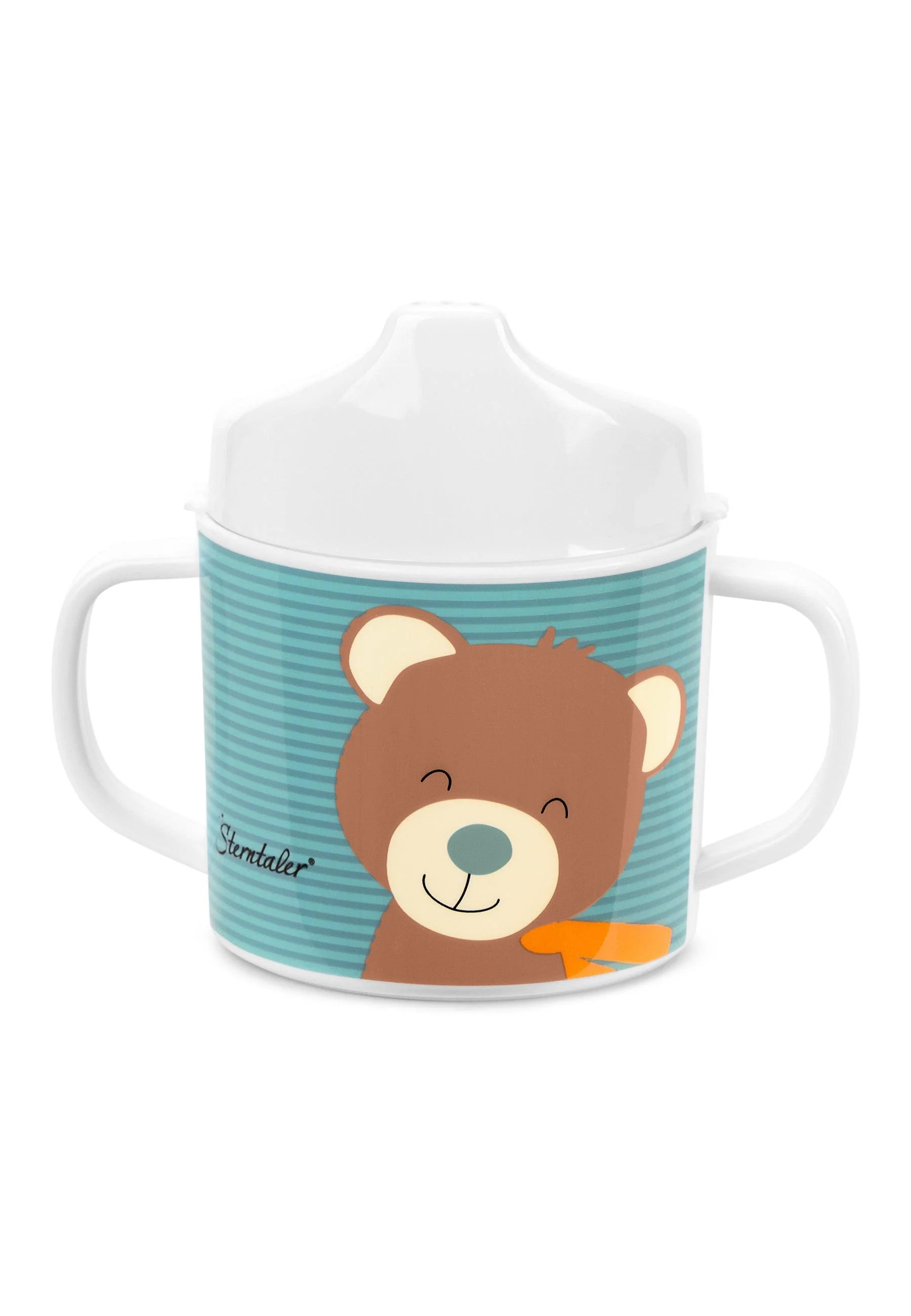 Henkeltasse Bär Ben in Grün mit Trinkaufsatz