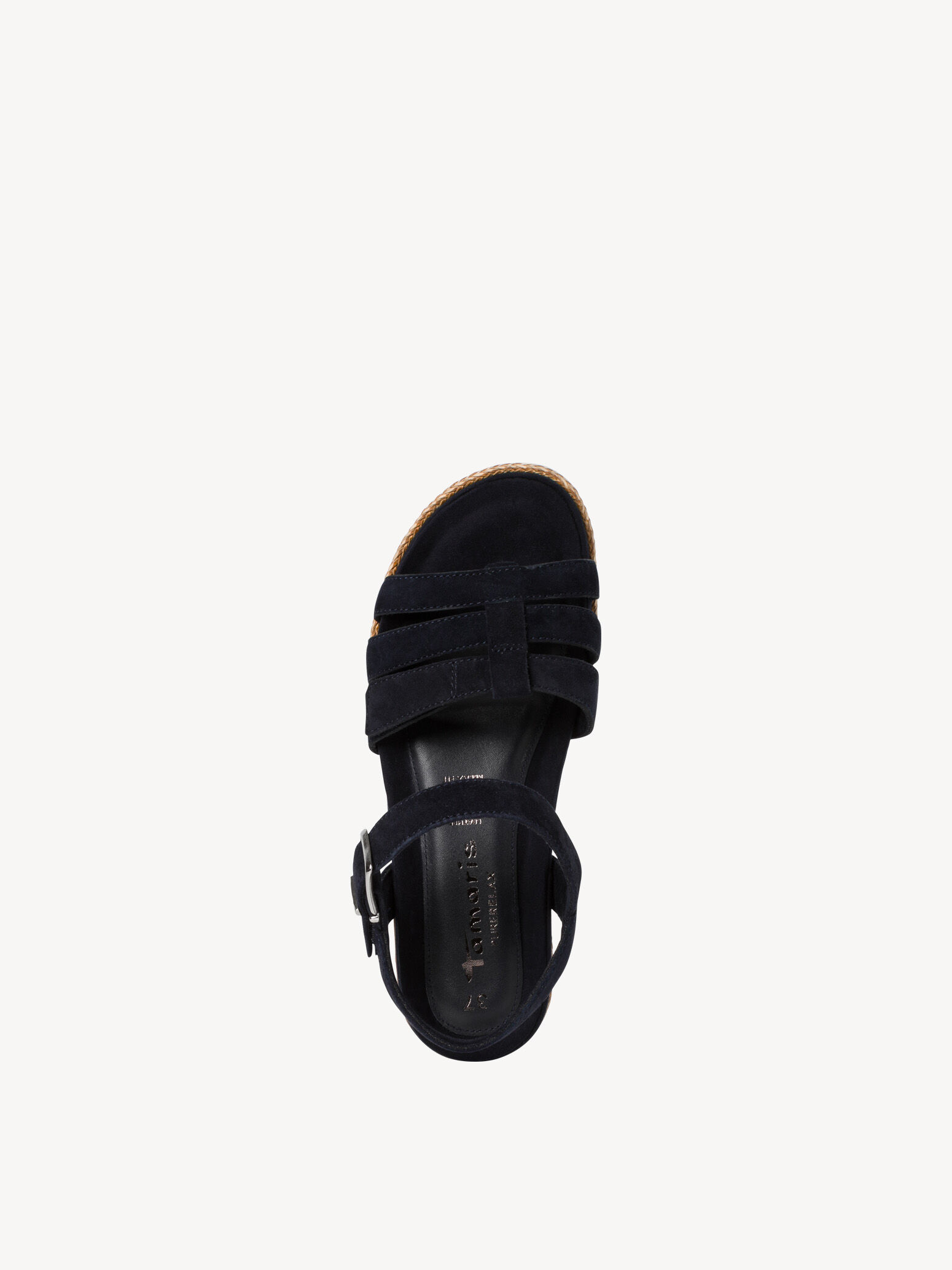 Sandale à talon en cuir - bleu