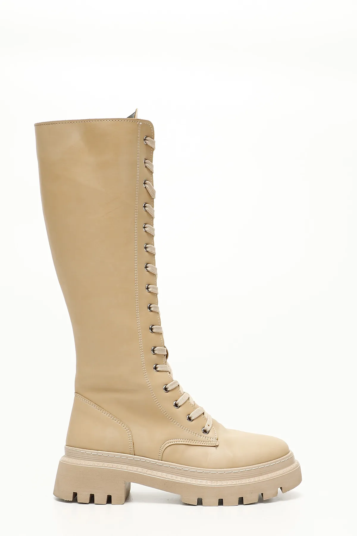 GÖNDERİ(R)  Nackte Damen-Tagesstiefel zum Schnüren mit runder Zehenpartie und Absatz und Reißverschluss 37401